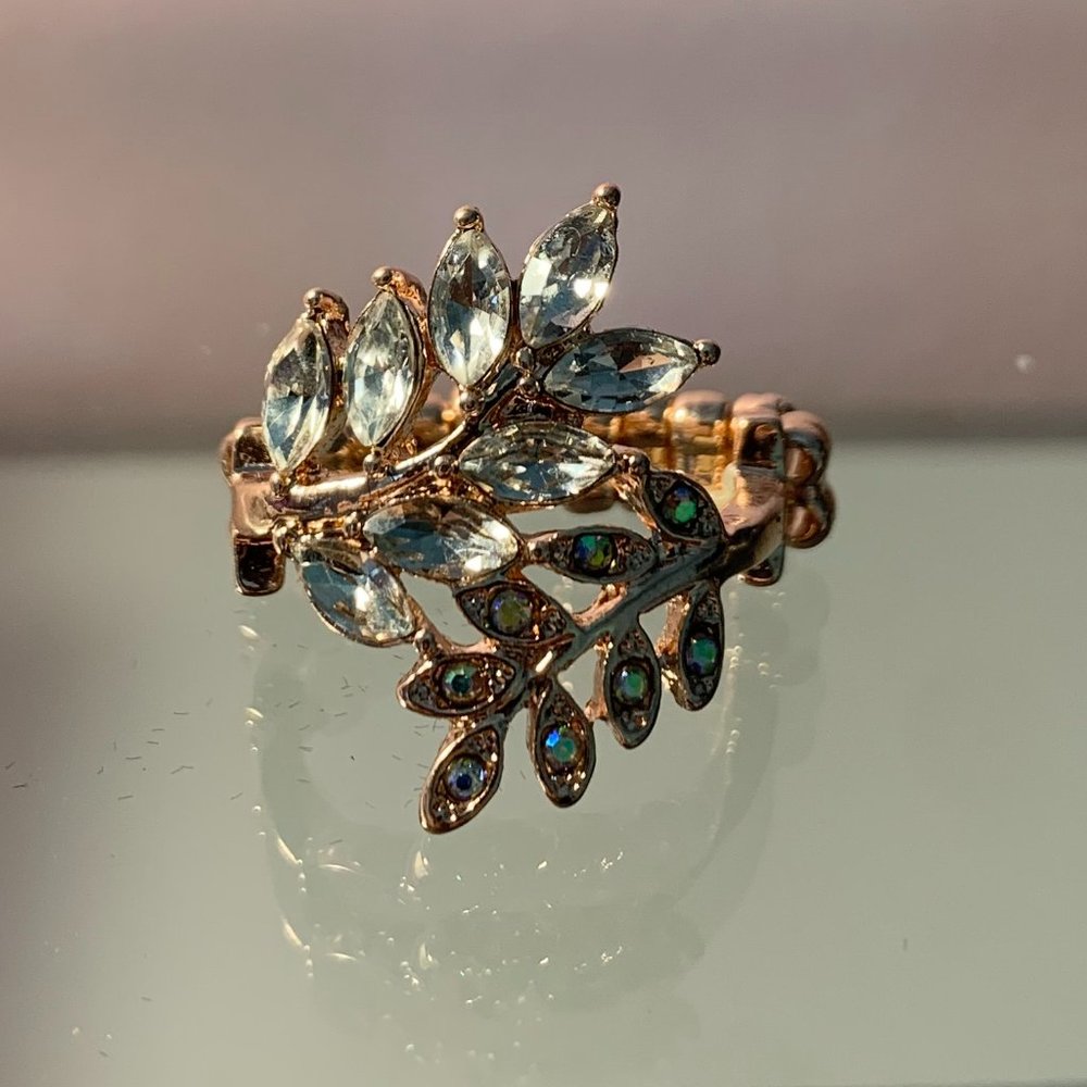 Paparazzi Glowing Gardenista Rose Gold Ring with Stretchy Band